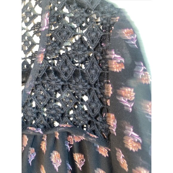 dress Floral open knit crochet hippie Paisley Midi S forever21 pheobe whimsigoth - Picture 7 of 12